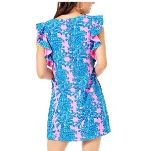 Lilly Pulitzer astra romper- pink and blue